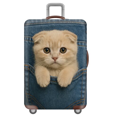 牛仔系列18猫咪弹力箱套拉杆箱旅行旅游登机行李皮箱保护罩防尘袋
