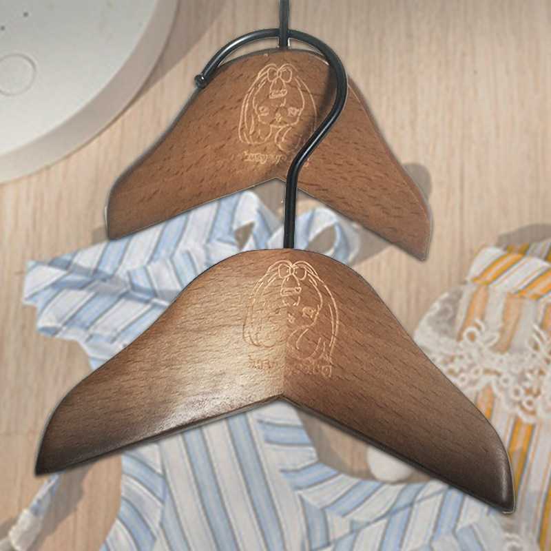 新款直销直销实木宠物衣架便签木质衣架狗狗猫咪无痕衣挂子包邮8