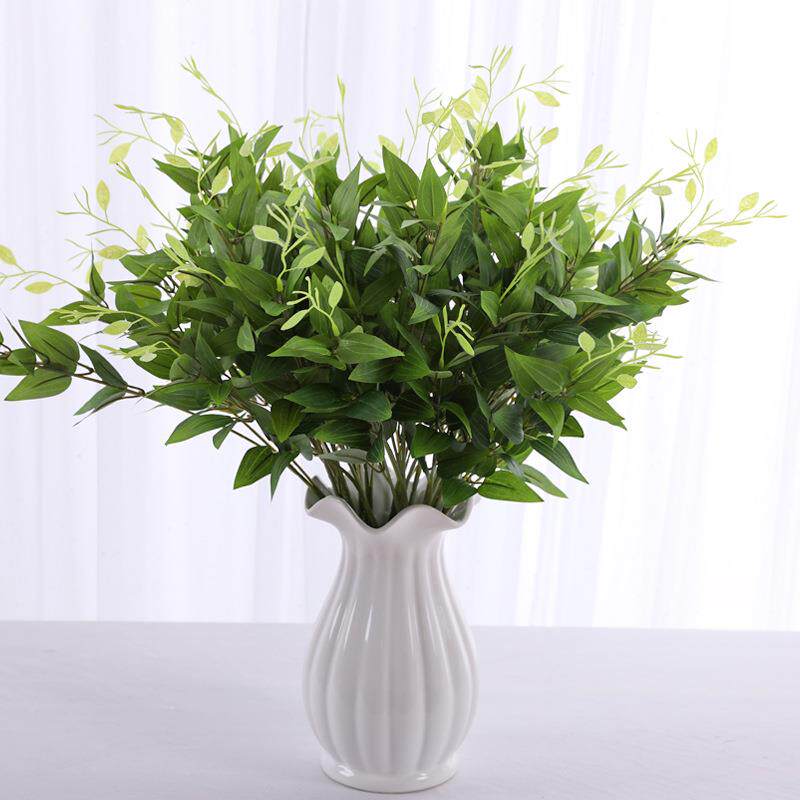 直销新款仿真花铁线莲叶 金银花叶 婚庆壁挂藤条假叶插花婚礼造景