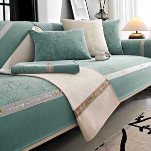 直销新款2026复古轻奢风雪尼尔沙发垫四季通用防滑高级感简约沙发