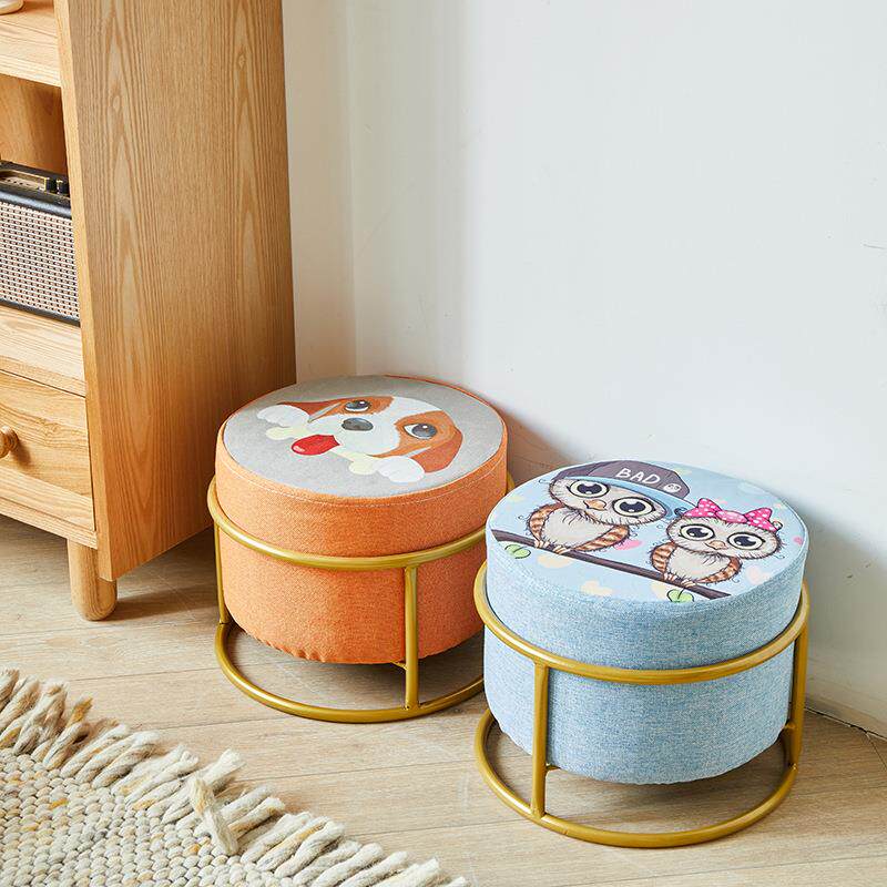 直销新款客厅茶几北欧家用小圆凳子 三档高度梳妆台板凳门口玄关