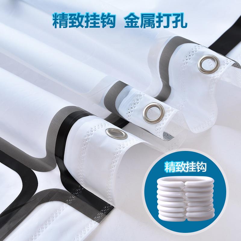 直销新款新款塑料浴帘PEVA加厚高档环保防水防霉多功能浴帘加铜扣