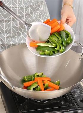Wok Pan Steel Fry Stir Frying Stainless Deep Cooking Iron