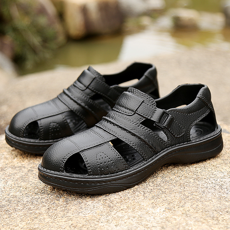 Summer Sandals for Men Rome Outdoor Flat Beach PU Fashion Co