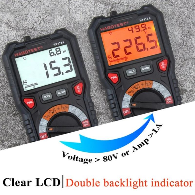 HT118A Digital Multimeter AC/DC Handheld Tester NCV Voltage