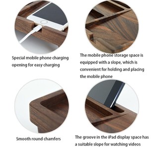 Wooden Office Table Organizer Desk Apple Keyboard Rack Stati