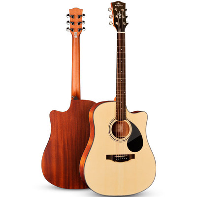 卡马吉他卡玛d1c电箱吉他41寸初学者入门学生女男自学民谣木吉他