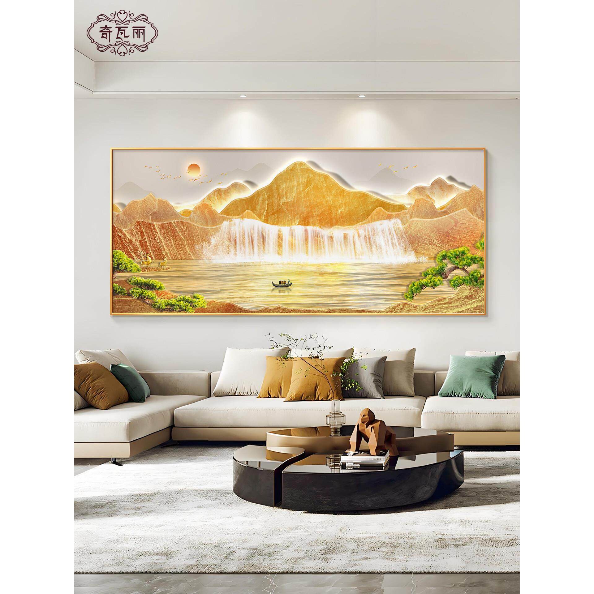 日照金山油画风景山水聚宝盆客厅装饰画壁画沙发背景墙挂画