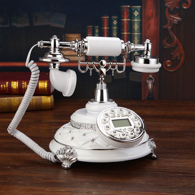 直销新款欧式电话机酒店现代电话机外贸跨境电话机电话银白色速卖