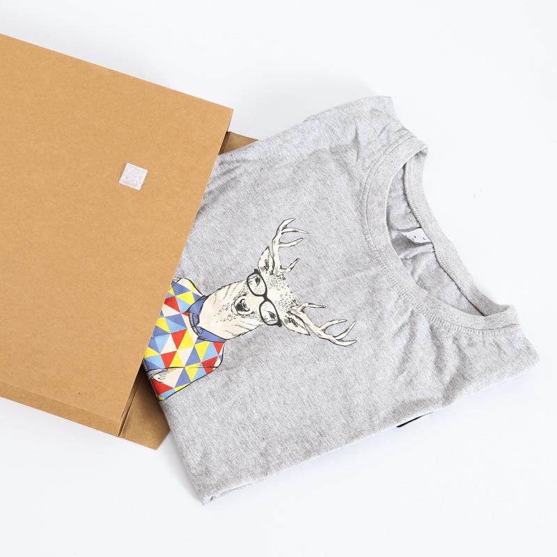 直销新款现货牛皮袋服装纸袋t恤档案袋魔术贴短袖纸质文件袋环保