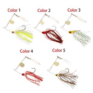 直销新款路亚饵 外贸流苏型胡须佬五色复合型旋转亮片+盒装攻鲈鱼