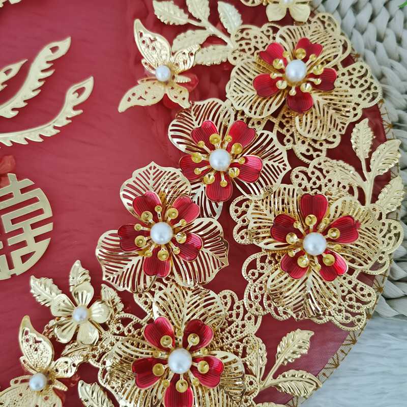 新款直销中式新娘团扇中国古风出嫁手捧花古典扇子成品秀禾服手工
