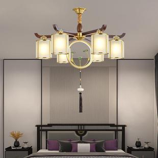 新款直销全铜实木新中式吊灯全光谱吊灯大气客厅灯中国风卧室书房