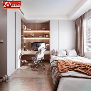 新款直销儿童房铝合金榻榻米床衣柜一体带书桌书柜组合小户型现代