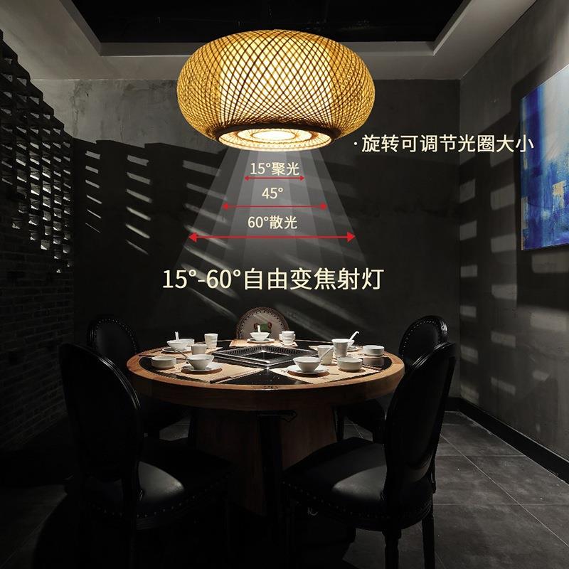 直销新款鼓型竹编吊灯新中式餐厅烤肉店火锅店餐桌灯酒店大厅灯具