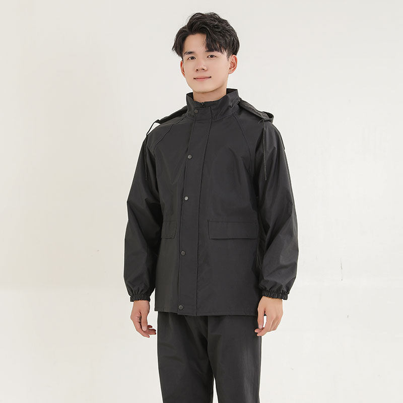 雨衣雨裤套装加厚耐磨男女尼龙布加绒打笋雨衣成人全身分体式雨衣