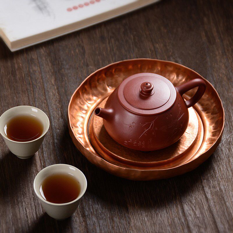 紫铜壶垫壶承干泡台茶盘日式养壶紫砂壶底座壶托功夫茶具配件