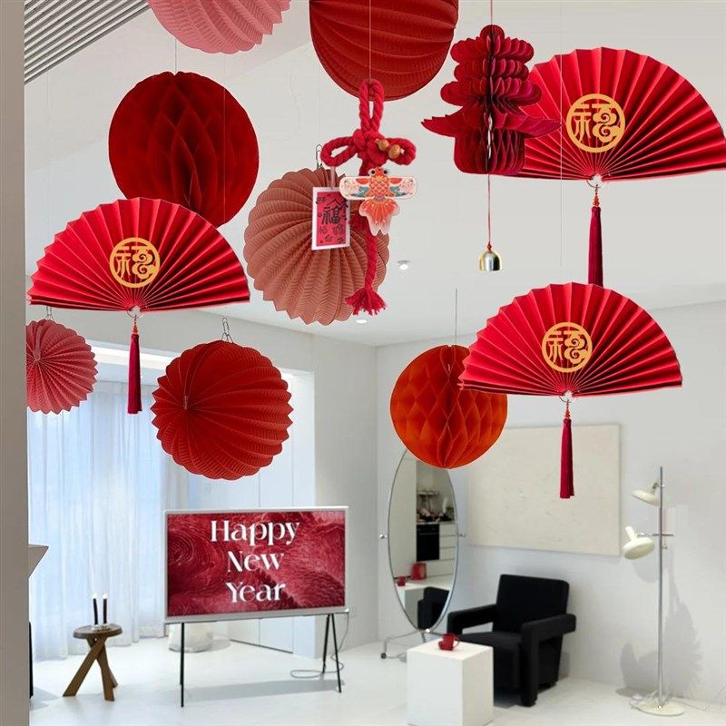 中国结挂饰2025蛇年年万字结挂件西瓜灯笼纸扇福字客厅场景布置,节庆用品/礼品,装扮布置套餐,淘宝优惠券,粉丝福利购,淘宝优惠卷