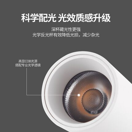 led明装射灯可调角度吸顶式单头家用背景墙餐厅聚光洗墙cob小射灯