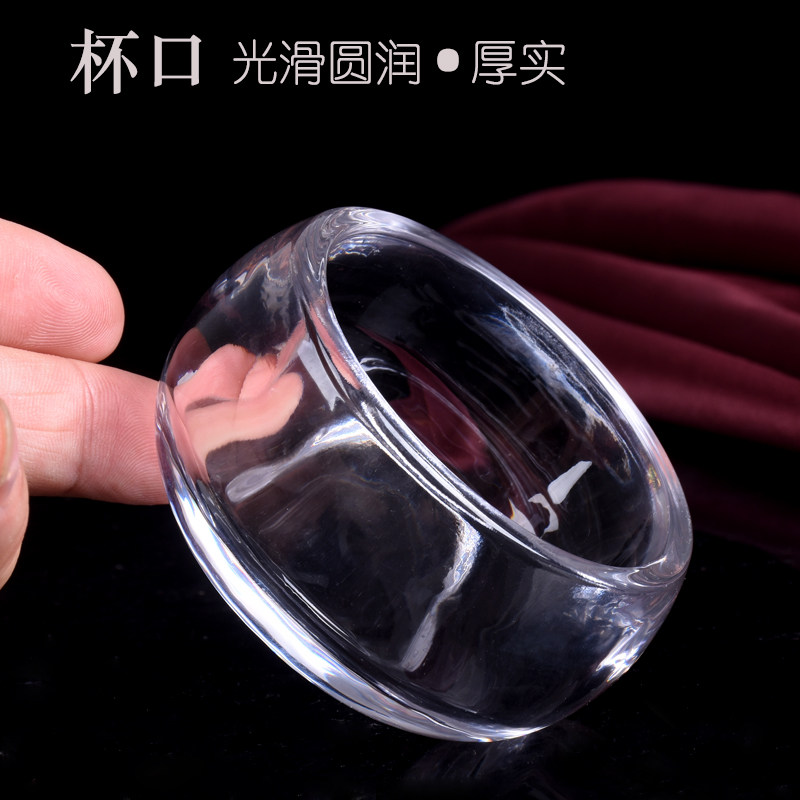 加厚水晶酥油灯座禅定杯液体蜡烛杯琉璃12小时佛经文家用寺院烛台