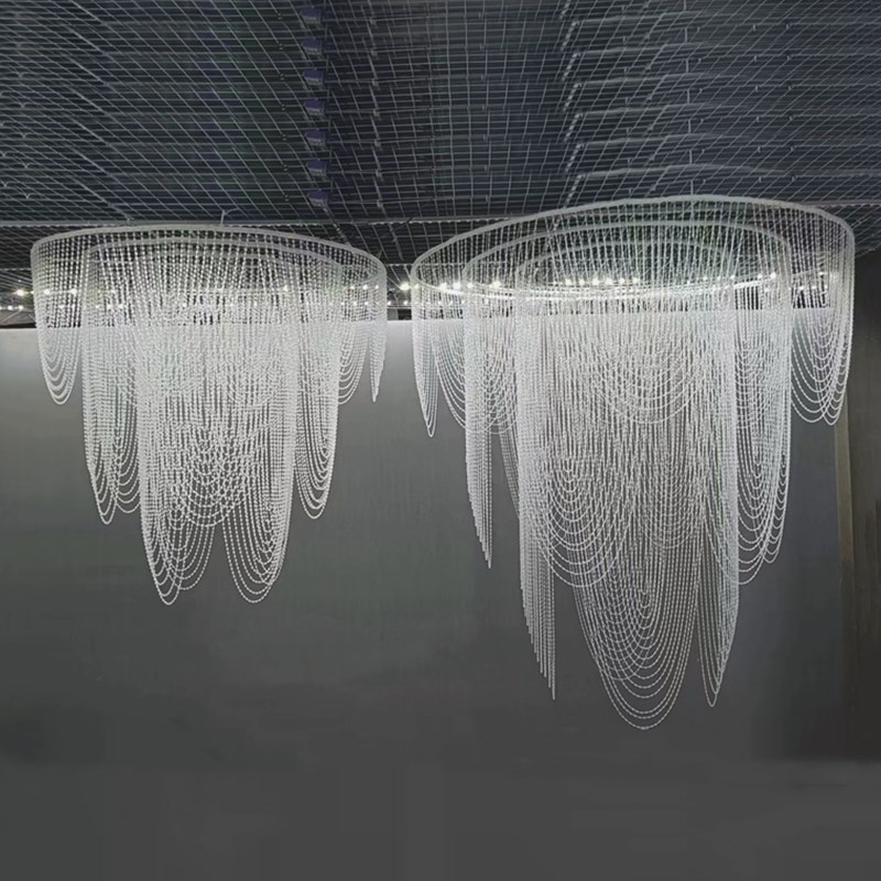 新品亚克力水晶珠帘吊灯婚庆酒店宴会厅繁花盛开吊顶珠链舞台布置