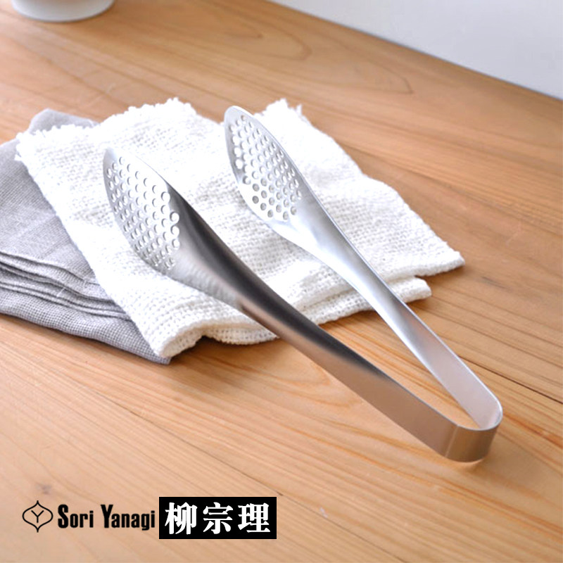 柳宗理不锈钢食品夹烧烤夹带孔无孔餐夹煎牛排专用夹子沥水沥油