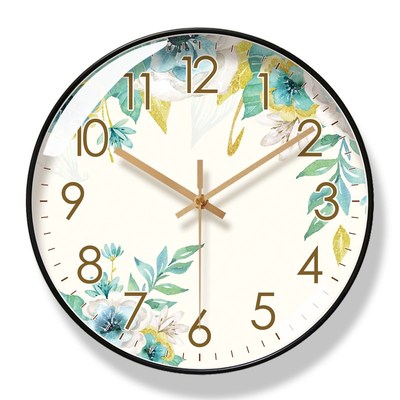 易普拉6261挂钟客厅钟表简约田园时尚家用时钟挂表静音扫秒石英钟