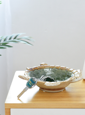 创意乌龟玄关放钥匙收纳盒托盘门口鞋柜摆件茶几糖果干果盘装饰品