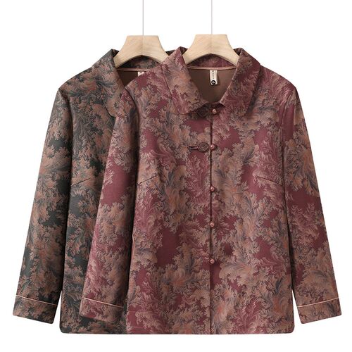 中老年人秋装女外套奶奶春秋新款老人太太衣服薄款妈妈装长袖上衣