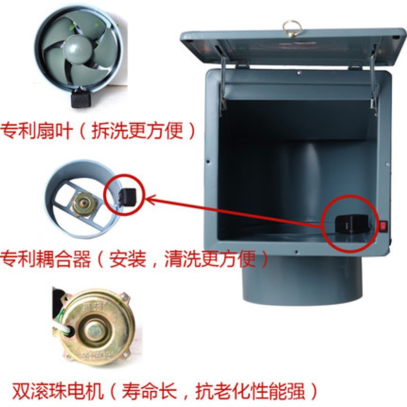 狮强S603A厨房排气扇强力换气扇10寸窗式油烟吸抽机静音10寸风机