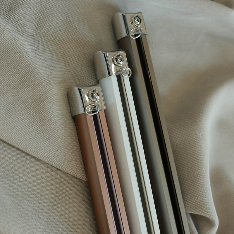 矜彩铝合金窗帘静音轨道窗帘杆直轨滑轨滑轮客厅双轨滑道轨道