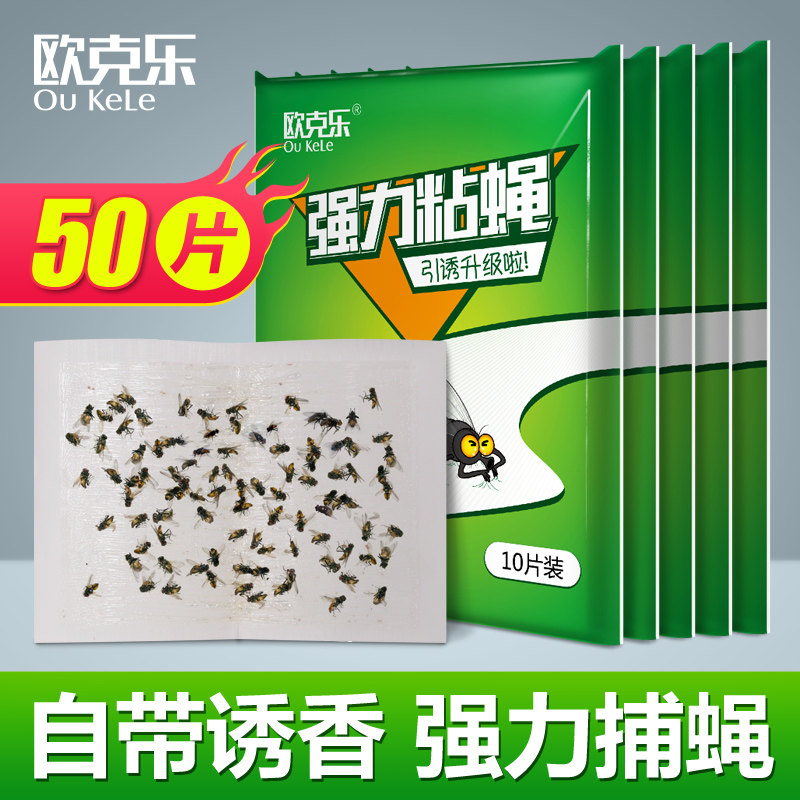 粘蝇纸苍蝇贴强力粘蝇板杀灭蝇子蝇药飞蛾沾蚊子驱赶捕捉家用神器