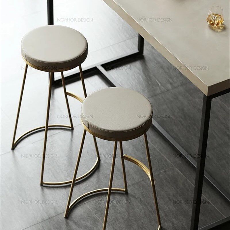 简约餐椅铁艺吧台椅子实木办公椅北欧高脚椅小户型靠背扶手休闲椅