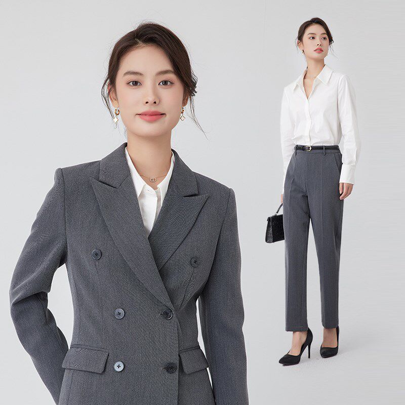 达佳诗-体制内穿搭!面试西装套装女2024新款商务装套服正装外套女