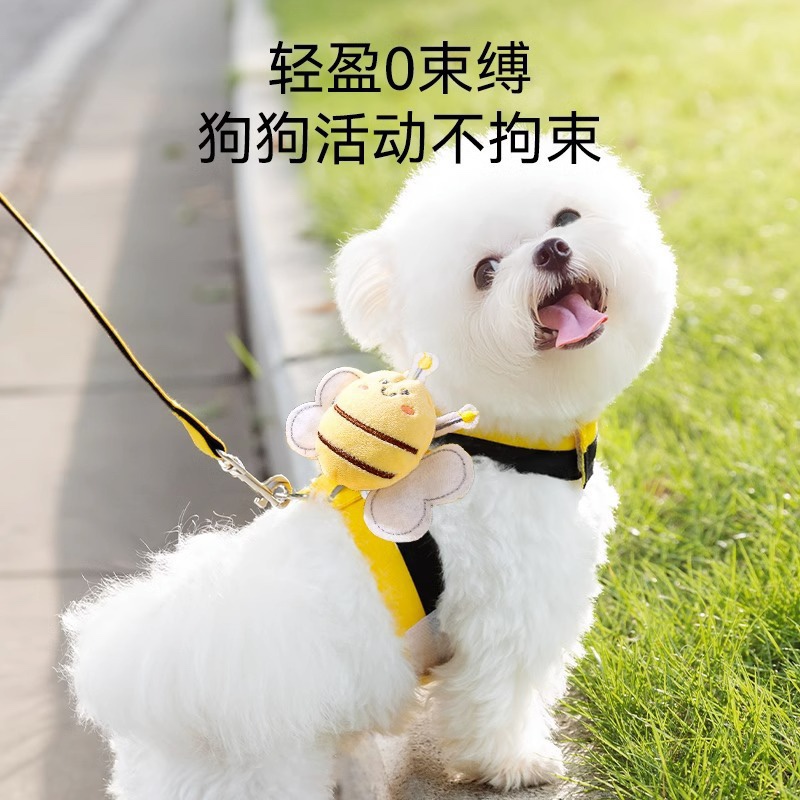 小狗狗牵引绳背心式小型犬泰迪比熊博美胸抱婴袋狗炼子宠物遛狗绳