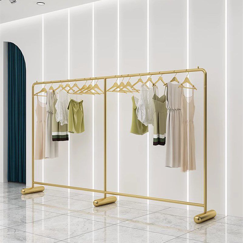 铁艺纳米金色服装店展示架落地式中岛衣架童装店陈列架女装店货架