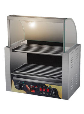 NGNLW双层烤肠机商用热狗机全自动烤香肠机台式带门双层烤肠机