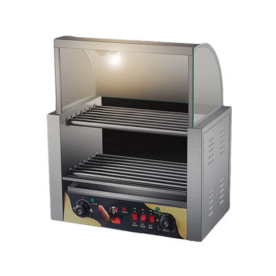 NGNLW双层烤肠机商用热狗机全自动烤香肠机台式带门双层烤肠机