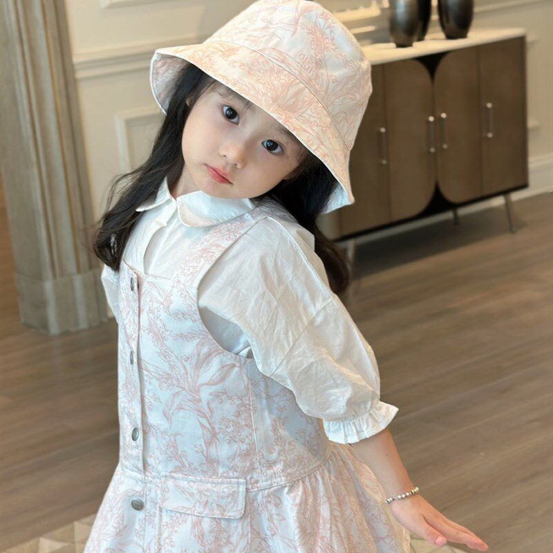 童装定制甜美碎花背带裙衬衣内搭套装小女孩可爱公主连衣裙背心裙