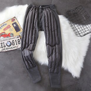 打底裤 老寒腿过冬加厚加绒裤 秋冬 保暖裤 男女士情侣羽绒棉裤