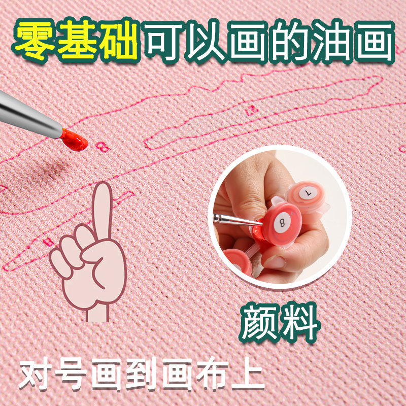 数字油画diy定制油彩画人物照片填充填色手绘手工人像涂色礼物