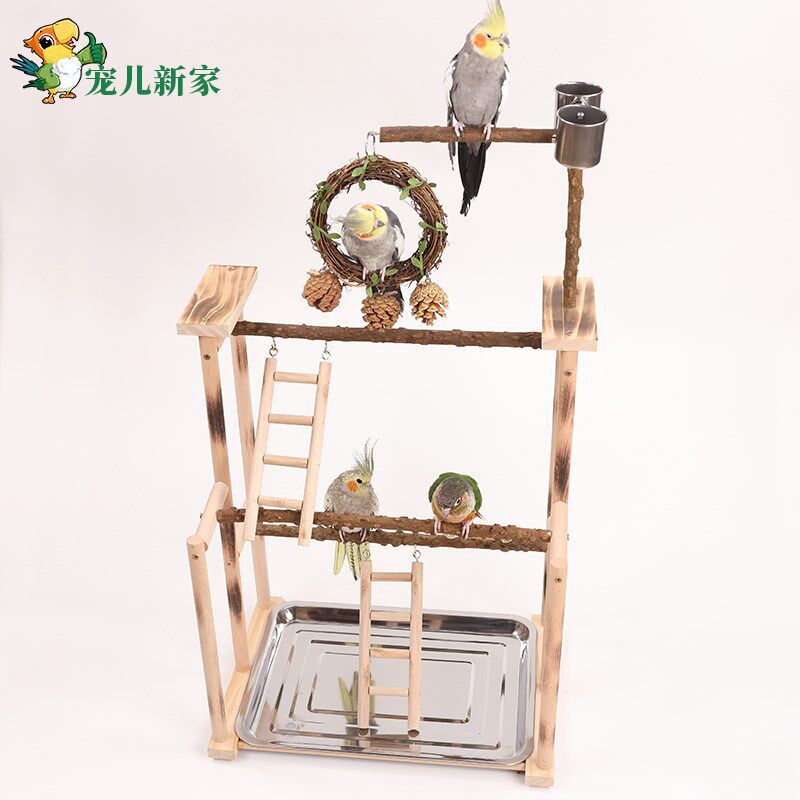 大型天然花椒木鹦鹉玩具秋千站架攀爬梯云梯树枝吊环木梯子站台