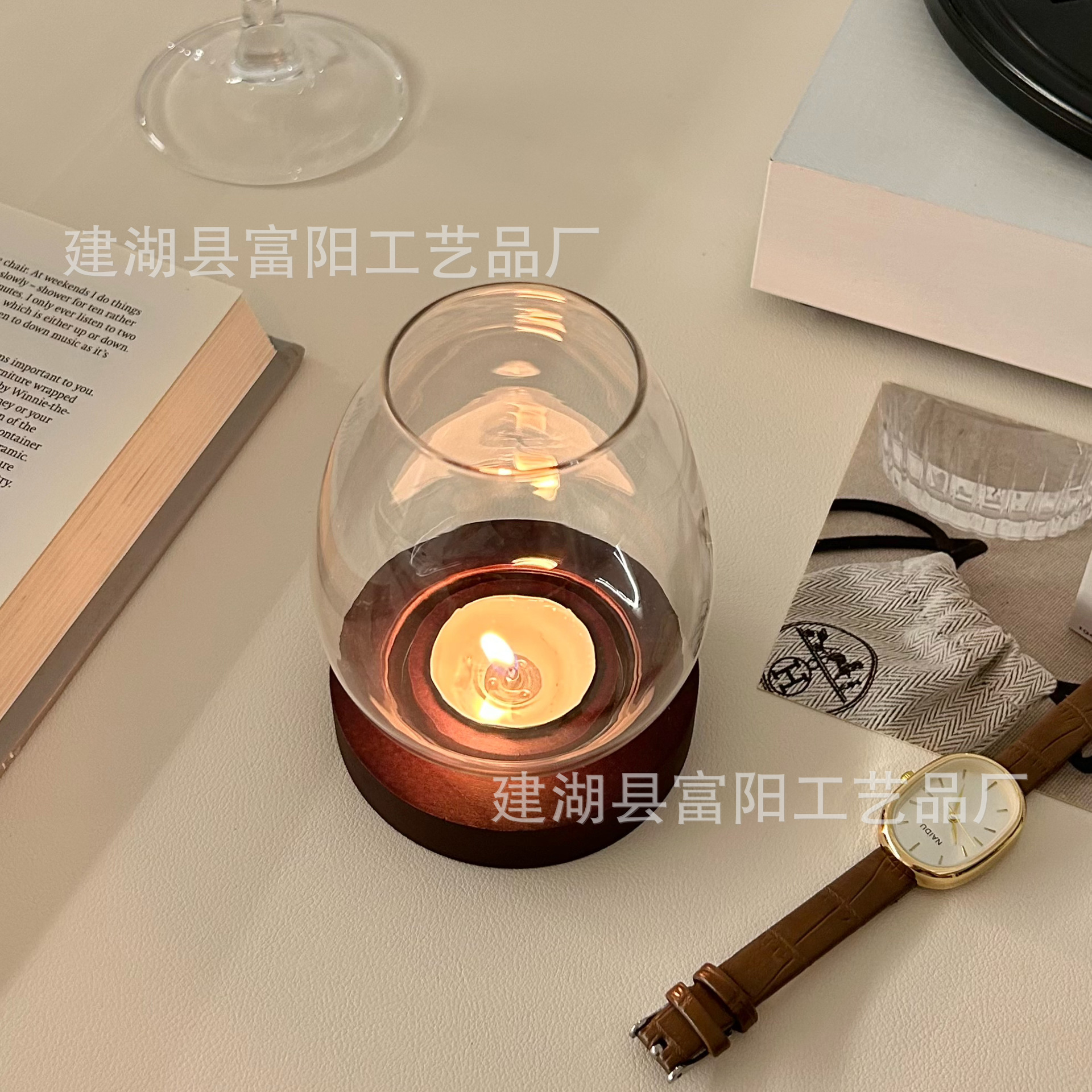 玻璃烛台摆件蜡烛浪漫家用禅意