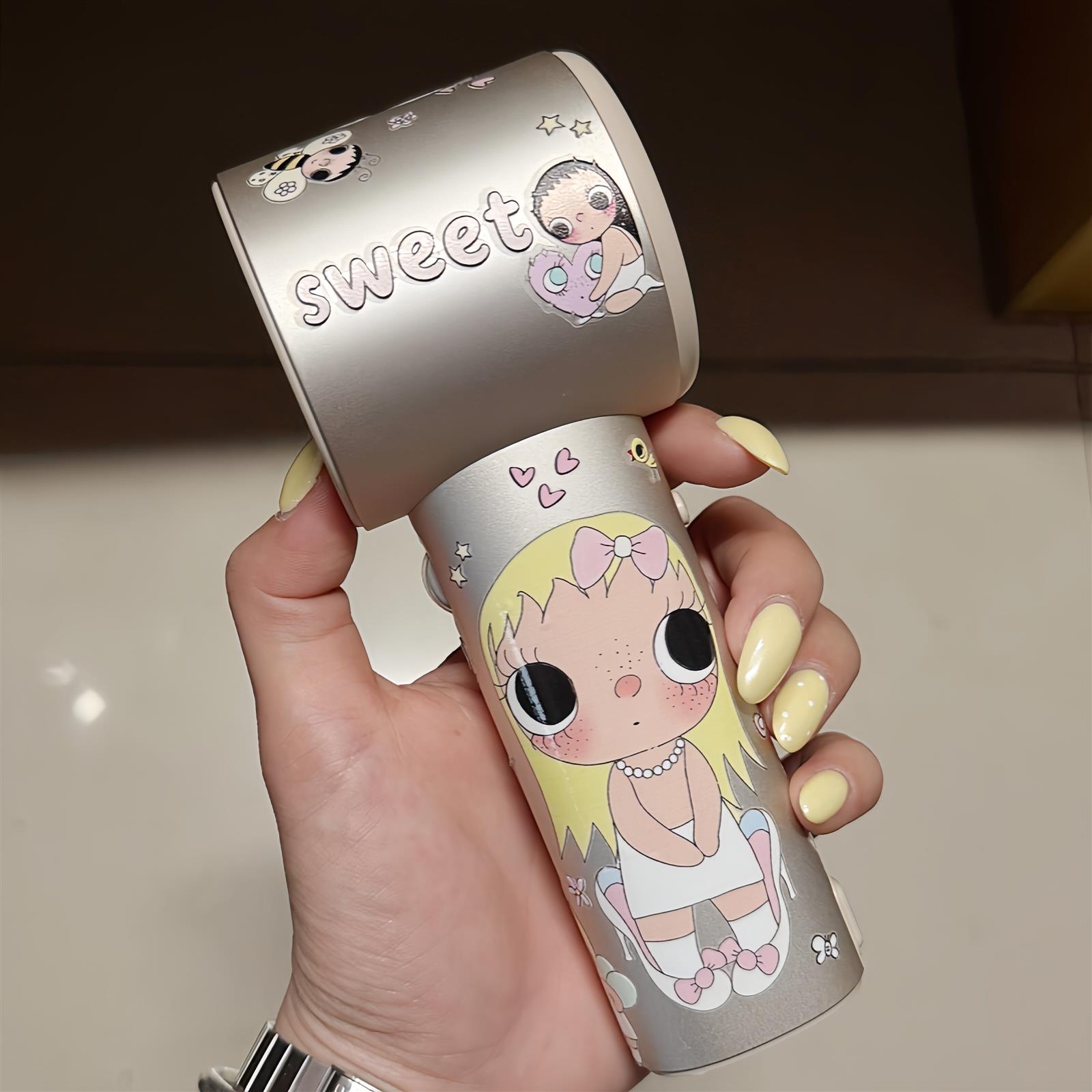 爱上小玉！几素风扇贴纸卡通高颜值转印贴ins防水手机笔记本装饰