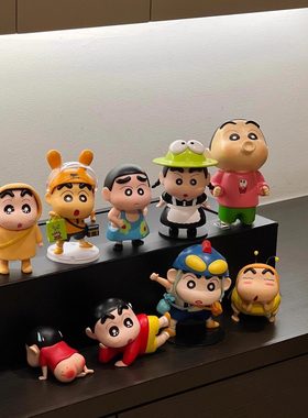 蜡笔小新摆件桌面客厅入户玄关装饰品治愈情绪小摆件可爱卡通手办