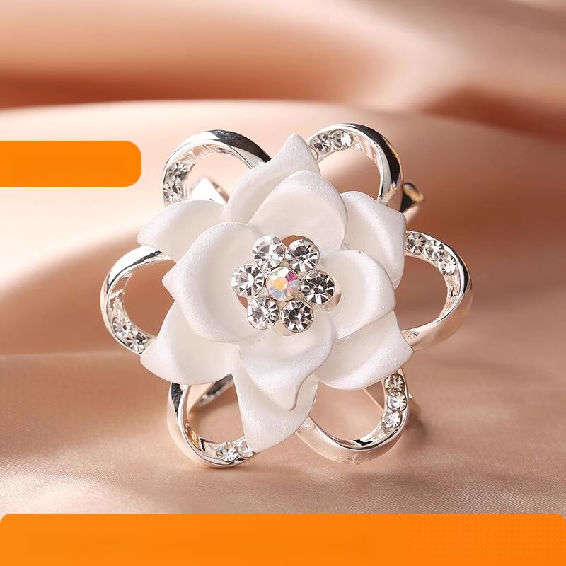 小香风轻奢玫瑰花高档丝巾扣装饰多功能披肩大衣腰带打蝴蝶结神器