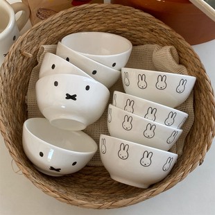 可爱米菲兔陶瓷米饭碗泡面碗家用餐具套装 日式 高级碗 特别好看