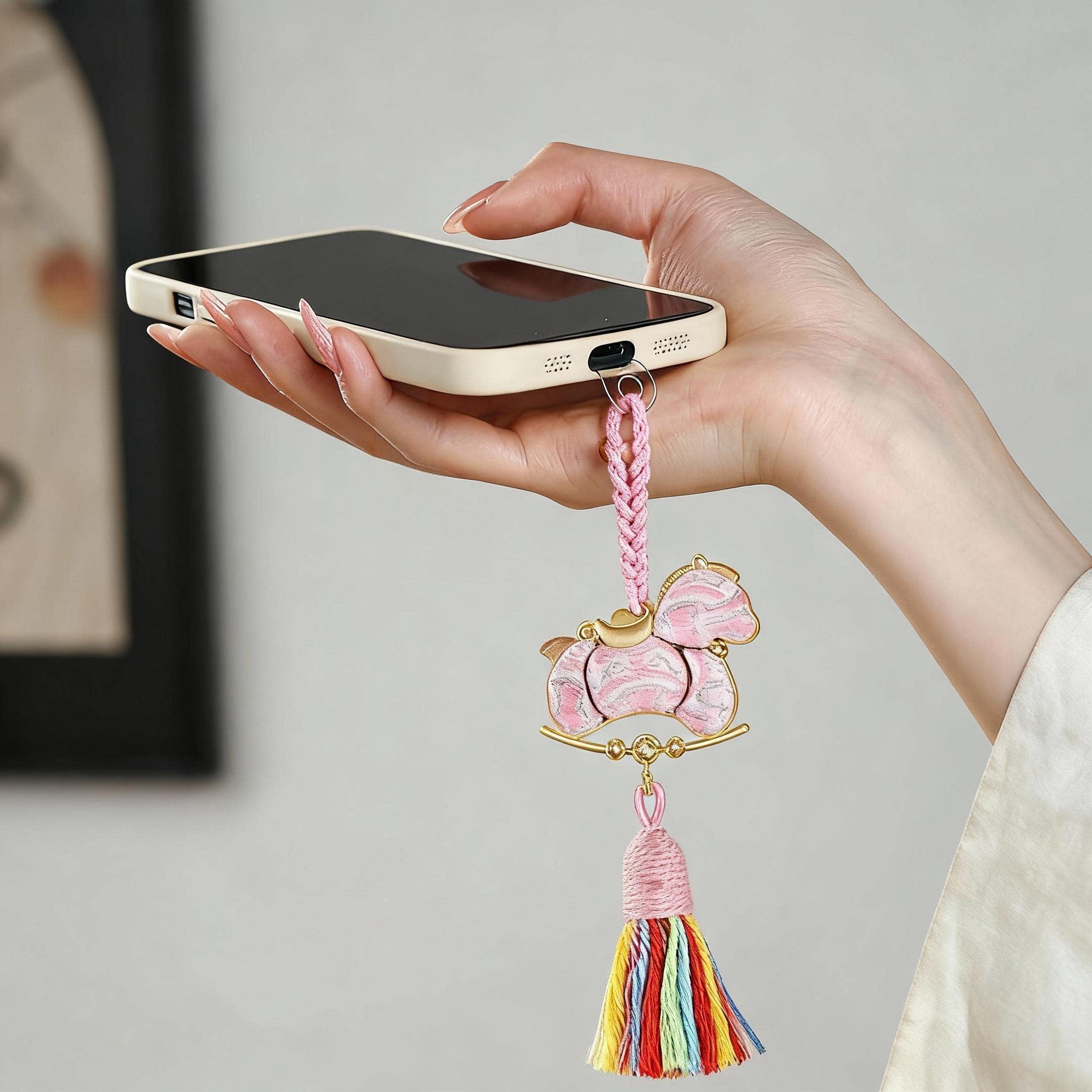 马上有钱手机链非遗宋锦小马挂件手工diy材料包马年吉祥物挂饰