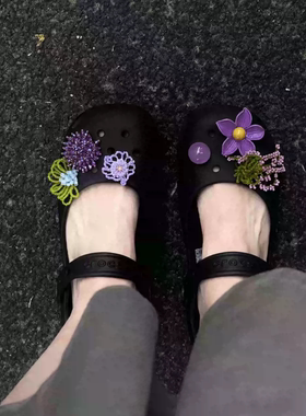 适配crocs洞洞鞋配饰芭蕾鞋鞋花卡骆驰卡洛驰鞋装饰diy配件卡扣女