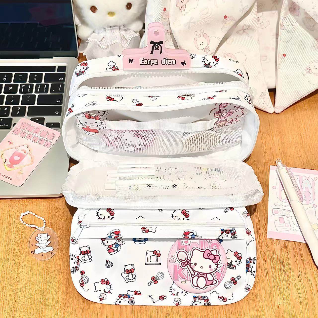 kt猫咪小包笔袋女学生可爱大容量高颜值小众学生文具盒ins收纳袋